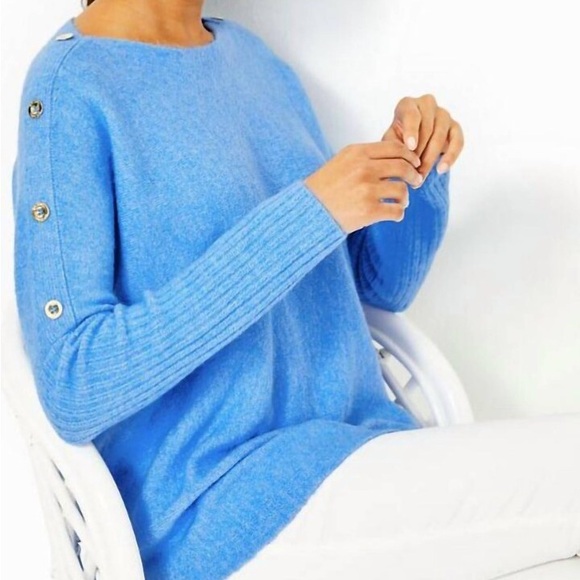 Lilly Pulitzer Arna Boat Neck sweater in Heathered Abaco Blue, M - Picture 2 of 7